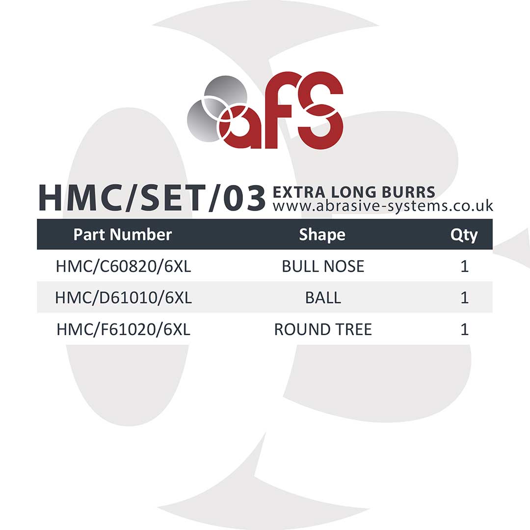 Carbide Burr Set 03 Diamond Cut Extra Long