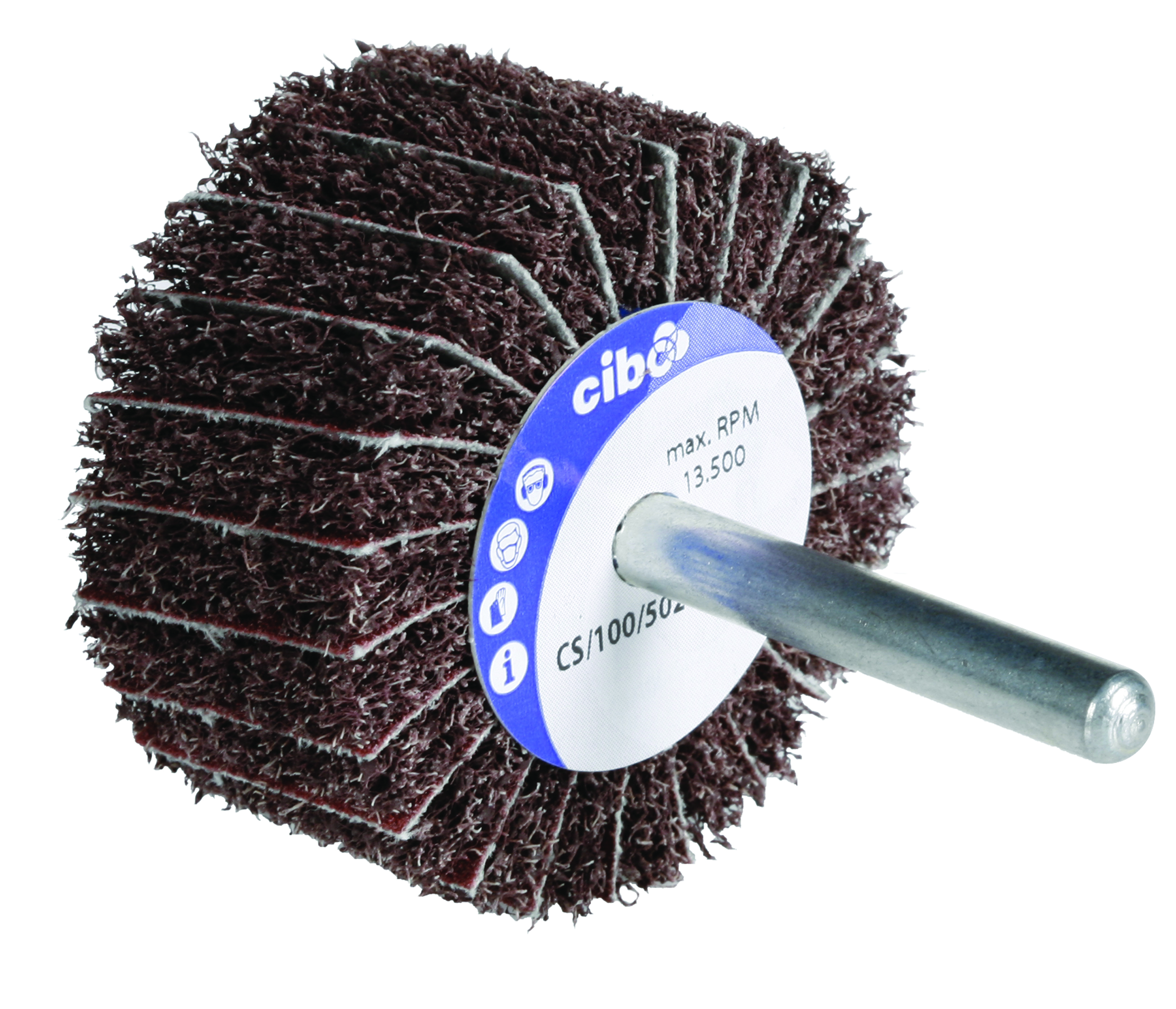 CS Combi 240 grit flap wheel 80mm x 50mm x 6mm spindle