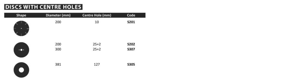 Abrasive Discs Cutting Shapes - Centre Hole 02
