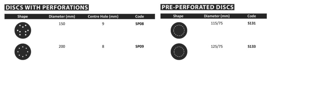 Abrasive Discs Cutting Shapes - Perforations 03 Pre-perforated