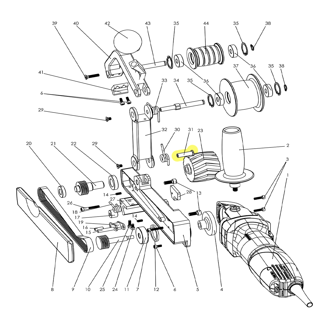 Finitube hinge shaft