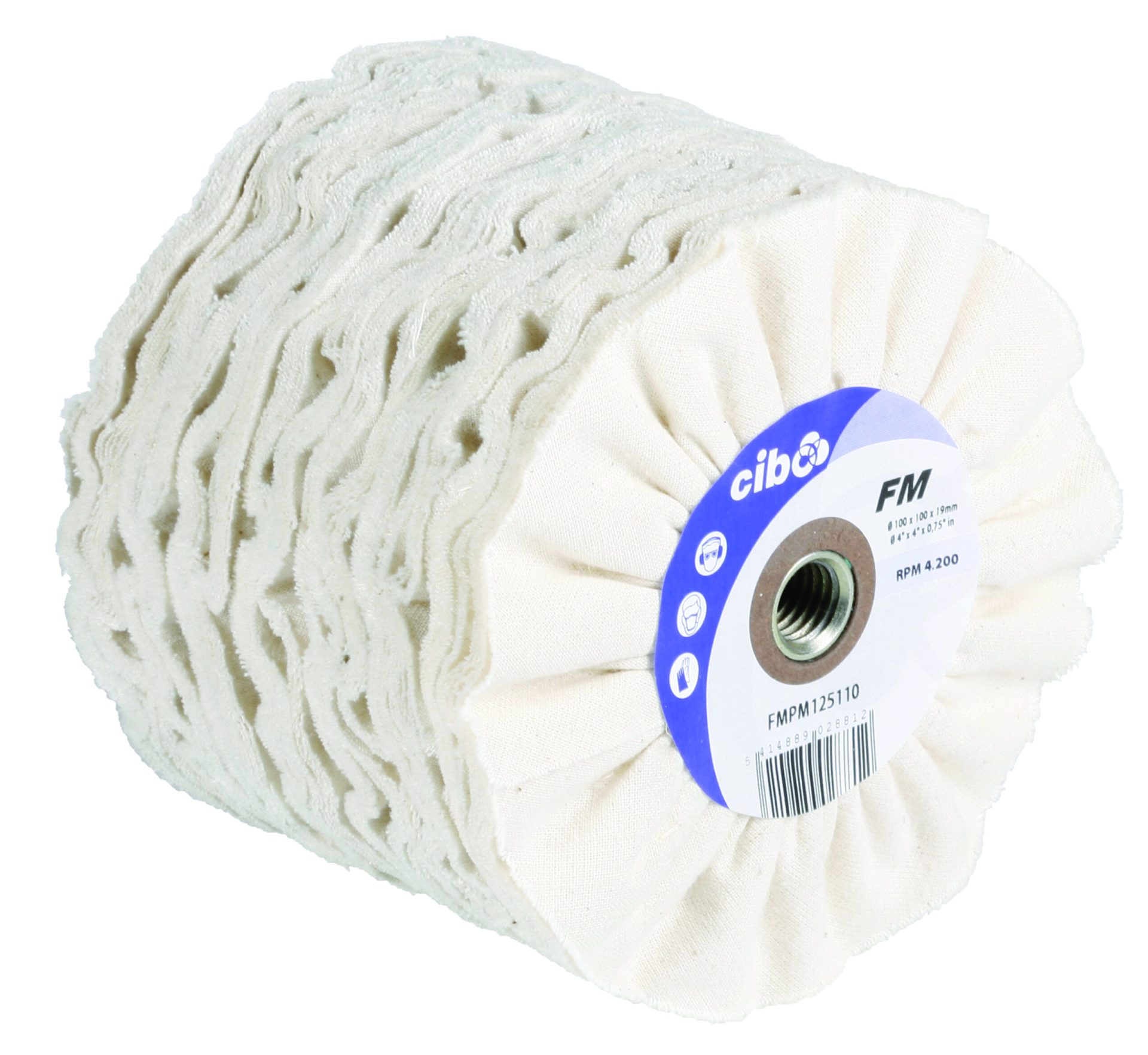 FMPM Cotton polishing wheel 120mm x 110mm x M14