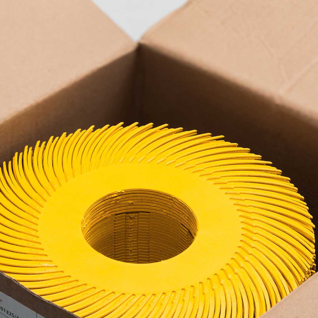 Cibo Bristle Brushes 150mm yellow curved refill pack